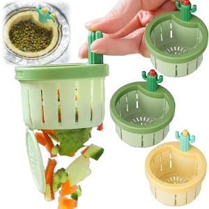 Sink Drain Strainer Easy Cleaning Leakage-proof Sink Drain Basket Cactus Kitchen Sink Drain Strainer