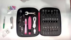 24 Sizes Crochet Hook Set with LED Light and Stitch&Row Counter Digital Ergonomic Handle Knitting Kit DIY Tool for Beginner New