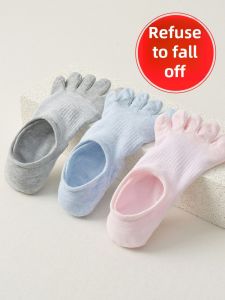 Five Toe Ankle Socks Womens Flats Tight Invisible Socks Non Slip Summer Pure Cotton Thin Short Sports Flats