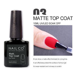 NAILCO 10ml Matte Top Gel Nail Polish Matt Top Coat Top UV Gel Primer Base Nail Art Manicure Matt Transparent Varnishes Soak Off