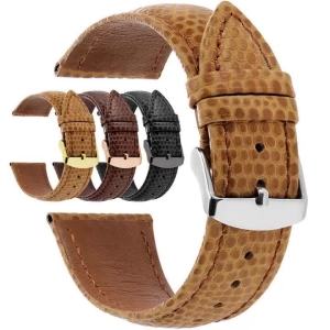 16mm 18mm 20mm 22mm Metal Buckle Leather Watchband Lizard Pattern Design Strap Men Business Replacement Bracelet for Tissot Belt