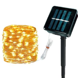 Solar LED Light String Outdoor Waterproof Copper Wire Light Garden Wedding Fairy Lamp