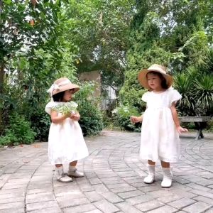 Váy đầm xinh cho bé 2-6T (10-26kg) váy kiểu dáng babydoll công chúa voan hoa nổi vải mát mùa hè