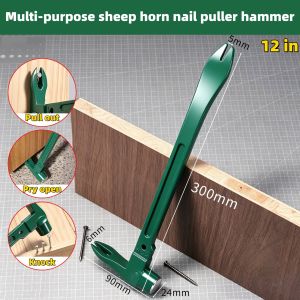 NiuXiang | Heavy Duty Pry Bar & Claw Hammer Set All-In-One Nail Puller Crowbar for Woodworking Construction Demolition Nail Remover