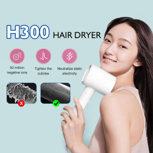 Xiaomi H300 Ionic Hair Dryer 1600W Quick Drying 57℃ Smart Constant Temperature Hair Care Portable Negative Ions Hair Dryer Compact Lightweight Design 3 Temperature Modes Salon Professional Hair Dryer