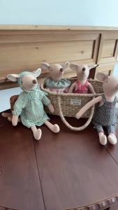 Nordic Mouse Doll Family Plush Toy Handmade Fabric Mouse Miniature Dollhouse Pretend Play Kids Room Decor Birthday Gift