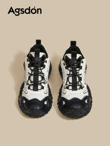 Agsdon Womens Casual Sport Shoes Thick Bottom Outdoor Anti-slip Mountain Climbing Shoes Fashionable All-Season Low Top