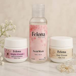 paket brightening pemutih FELONA SKIN GLOW melindungi skin barrier pencerah wajah flek hitam