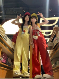 High Waist Wide Leg Overalls Womens Loose Fit Casual Trousers Spring Summer 2025 New Korean Style Dopaamine Dungarees