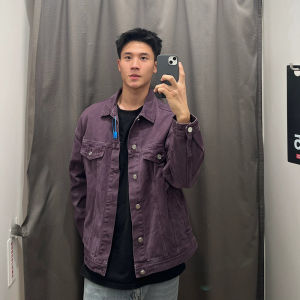 OUMULONG | Purple Short Stylish Casual Jacket Male Spring Autumn