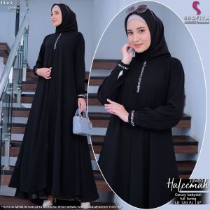 GAMIS JUMBO LD 120 CM FIT XXL PREMIUM MEWAH / DRESS LEBARAN HALEEMAH BY SHOFIYA HQ BAHAN CERUTY FULL FURING HQ