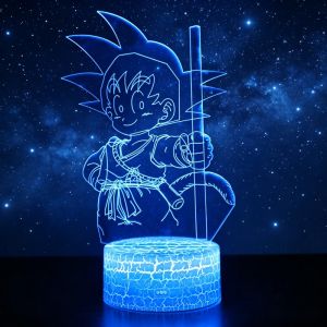 Bandai | Đèn Ngủ 3D Ảo Ảnh Anime - Goku Vegeta Dragon Ball Z Siêu Saiyan 7/16 Màu Sắc Điều Khiển Cảm Ứng Thông Minh Đèn Trang Trí Phòng Quà Tặng Cho Người Hâm Mộ