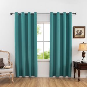 1pc Modern 100% Blackout Curtains with Grommet Top Soft Fabric and Solid Color Curtain  Curtains for Living Room Bedroom