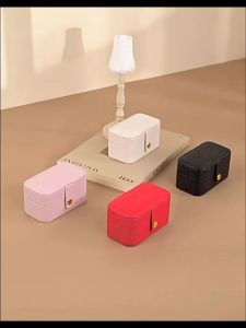 Portable Jewelry Box Travel Jewellery box Storage box Organizer Storage Case Earrings Rings for Travelling Earring Stud Gift for Woman
