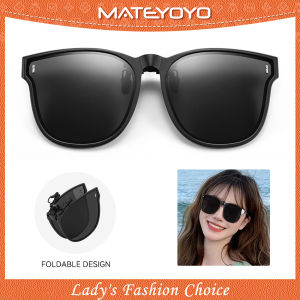 MATEYOYO Clip On Sunglasses Polarized TR90 Frame Large Lightweight Anti-Glare Men Women Outdoor Sunglasses 180° Flip Up Driving Glasses for Prescription Glasses