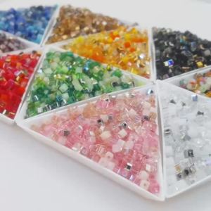Hạt Cườm Thủy Tinh Hình Vuông Nhiều Mặt 3/4/6/8mm Hạt Cách Điệu Hình Khối Pha Lê Dùng Làm Đồ Trang Sức Tự Làm Vòng Cổ Vòng Tay Phụ Kiện