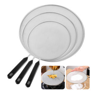19-33cm Stainless Steel Oil Splatter Screen Frying Pan Mesh Guard Kitchen Cooking Tools Multi-Purpose Filter Net For Frying Pans