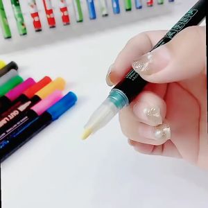 8/12/24Colors double line outline Highlighter marker pens for DIY Graffiti Poster Card holiday Decor
