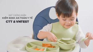 Chén Bát Ăn Dặm Cho Bé Silicon Chống Đổ Chịu Nhiệt Cao ANBE Kiểm Định Chất Lượng An Toàn AB3