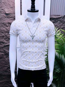 Áo Thun Polo Nam Mùa Hè 2025 Thời Trang Ôm Vừa Vặn Tay Ngắn Cổ Polo in Họa Tiết Cotton Thoáng Khí Thấm Hút Mồ Hôi