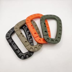 2/4/6 Chiếc Móc Khóa Nhựa Carabiner Molle Clip Móc Khóa Snap Gear Hook Dành Cho Cắm Trại Đi Bộ Đường Dài - Đen/Khaki/Cam/Xanh Lá Hình Bầu Dục Khóa