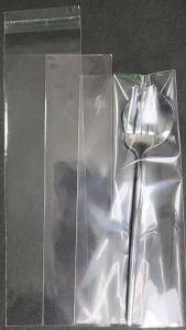 ถุงแก้วใส่ช้อนส้อม เกาหลี แบบยาว 2.5x9" 2.5x10" ปากเสมอ-ตัดตรง อย่างดี OPP หนา 50ไมครอน