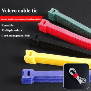 Releasable Cable Ties Durable and Soft Nylon Strap Reusable Velcro Cable Ties Organizer Tool Velcro Self-Adhesive Tapes
