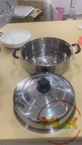 MLK Large Size Stainless Steel Steam Pot Periuk Kukus Pengkukus Size Besar Tebal Tahan Guna Cookware