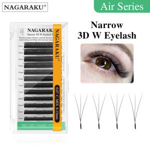 NAGARAKU Narrow 3D W Eyelash Extension Premade Natural Soft Small Fan Fluffy Look Mesh Volumen Lashes
