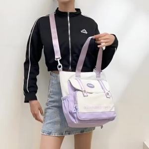 Beg Tote Pelajar Comel Gaya Jepun - Kapasiti Besar & Desain Minimalis Sesuai Sekolah/Harian