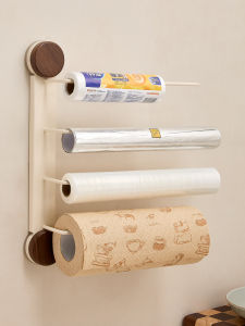 Suction Cup Mount No-Drill Multi-function Kitchen Paper Holder Shelf