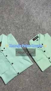 TERBARU Couple sweet || couple kemeja polos ayah dan anak cowok kemeja couple 2023 KEMEJA VIRAL warna hijau Sage Lengan Panjang