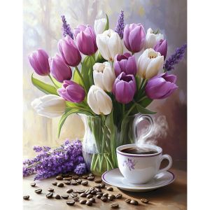 Painting By Numbers Flowers Pictures Oil Drawing On Canvas Coloring By Numbers Acrylic Paints set Living Room Decorati