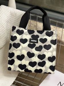 Lightweight Nylon Mini Cloth Bag Womens Handbag Fashionable Outing Bag with Lunch Box Bento Bag Portable Shopping Bag