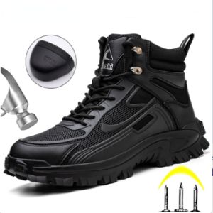 QINHUIZE Work Boots Safety Steel Toe Shoes Men Anti-smash Anti-puncture Industrial Shoes Security Boot Winter Indestructible Shoes