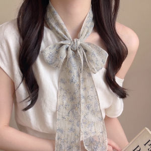 hellocandy | Fresh Plaid Flower Decorative Long Scarf For Women