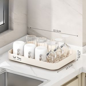 Kitchen Cup Storage Rack Coffee Cup Holder Drain Shelf Cup Organizer AnTongShun Brand Home Personal Cleaning Tools