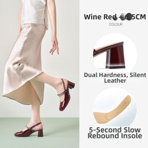 Josiny | French White Diamond Heel Mary Janes Woman Shoes