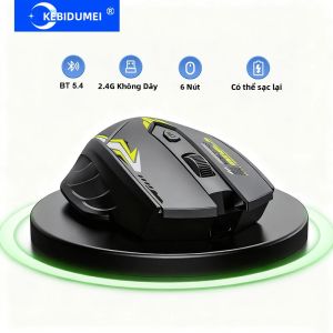 Chuột Không Dây Bluetooth 5.4 & 2.4G Hai Chế Độ 6 Nút Im Lặng Sạc Lại Được Dùng Cho Chơi Game Và Văn Phòng Tương Thích Với PC Và Laptop Có Thể Điều Chỉnh DPI
