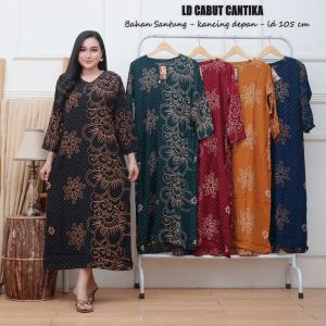 Daster Batik Longdress Cabutan Motif Terbaru LD 110 PB 130 - Lengan Panjang - Busui Friendly kancing depan - bahan rayon adem nyaman di pakai - BISA COD
