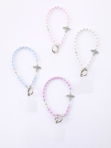 Ins New Pearl Bead Mobile Pendant With High-end Feel Satellite Wrist Decoration Accessory With Transparent Card