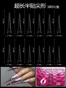 Ballet Long Nails Art Transparent Full Cover Fake Nails Display Salon Easy Wear Nail Tips Dazzling Beauty Nail Tools China