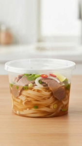 Set 10 Hộp thực phẩm tròn 600ml nhựa VIỆT NHẬT - Trong suốt có nắp đựng cơm phở cháo súp - 6701