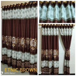 Hordeng smokring mewah cantik 12 ring ukuran 125x225 multifungsi untuk pintu dan jendela motif terbaru