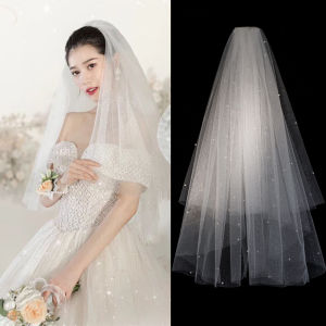 Bridal Veil for Wedding Day Glittering Star Sky Pearl Accessory with Professional Makeup Artist for Perfect Wedding Look