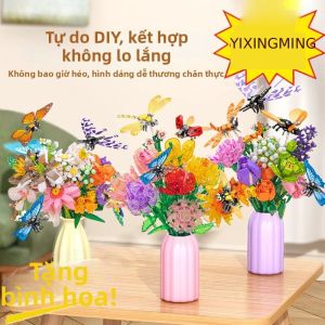 YIXINGMING | Rose and Sunflower Assembled Children Educational Flower Bouquet Toy