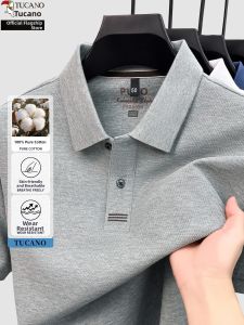 TUCANO | Silk Cotton Men Business Casual Polo Shirt Short Sleeve