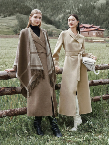 Winter French Elegance Sheep Wool Cashmere Blended Coat