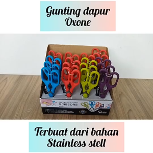 Gunting dapur rumah serbaguna / Gunting Oxone TAJAM TEBAL / Gunting stainless CARBON Premium awet