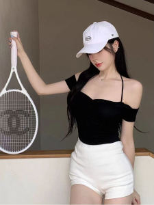 Pure Desire Spicy Girl One Shoulder Hanging Neck Strap Vest Women Summer 2025 New Slimming Exposing Clavicle Mini Top